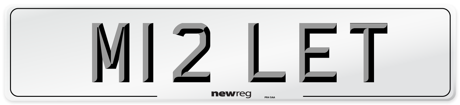 M12 LET Number Plate from New Reg